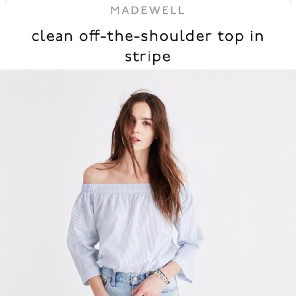 Madewell Off-The-Shoulder Top in Stripe Size S